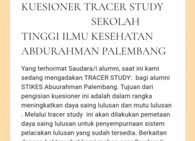 Kuesioner Tracer Study STIKES Abdurahman Palembang